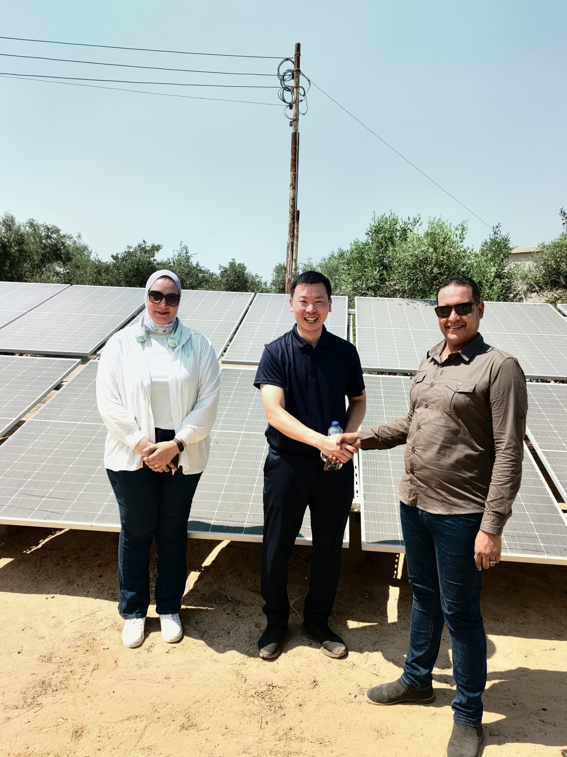 Andy providing technical support for off grid water well pump in Egypt
