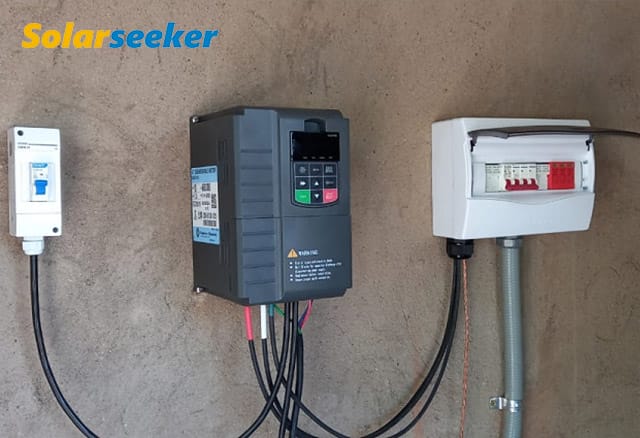 Completed solar water pump installation in Colombian orchard