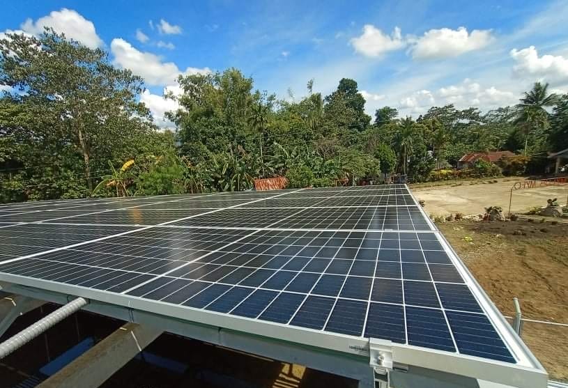 Solar panel array installation for agricultural water pumping in Philippines