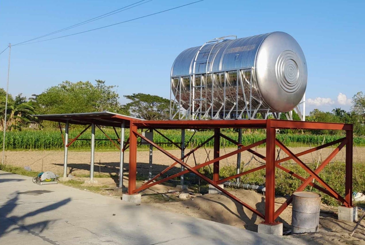 Water storage tank for solar-powered irrigation system in Philippines