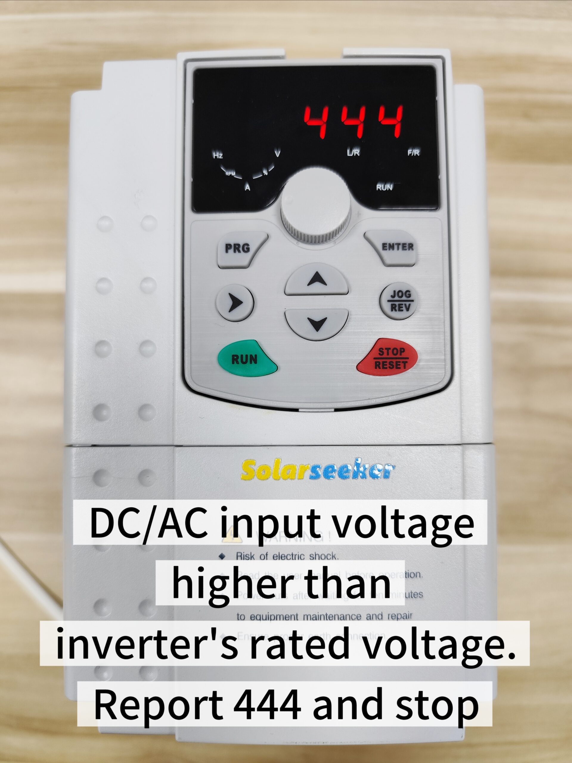 SP4 error code 444 over voltage protection parameter display