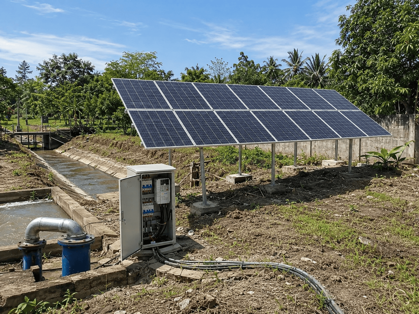 solar panels for Philippines drainage pump project