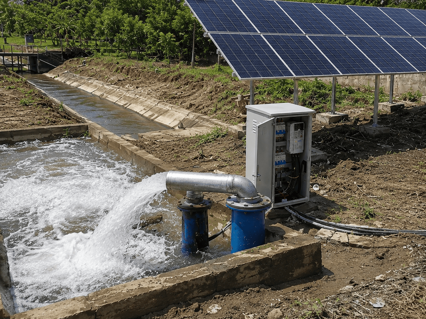 water output from Philippines solar drainage pump system