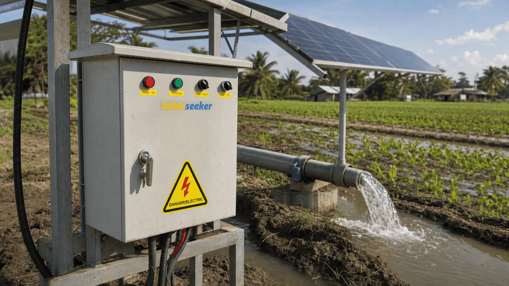380V solar well pump system with SP4 inverter selection