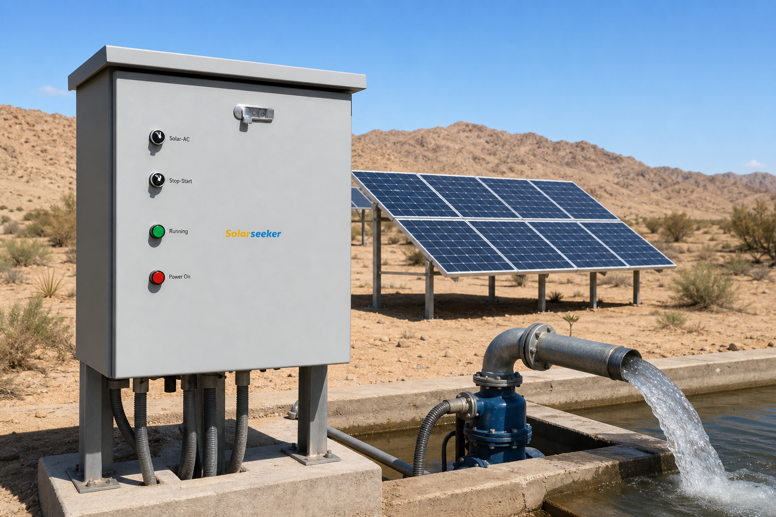 Solar pump cabinet field installation
