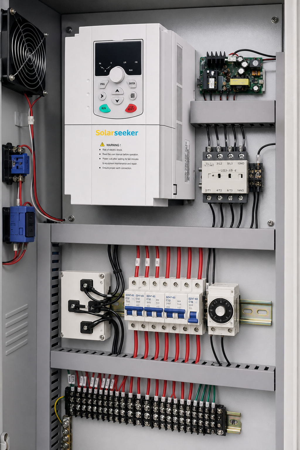 Solar pump cabinet interior wiring thumbnail