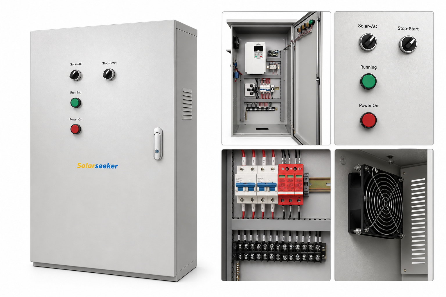 Solarseeker Solar Pump Control Cabinet Product Set Open Door