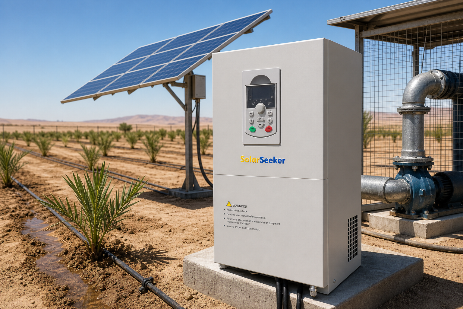 SolarSeeker SP4 380V solar pump inverter field installation